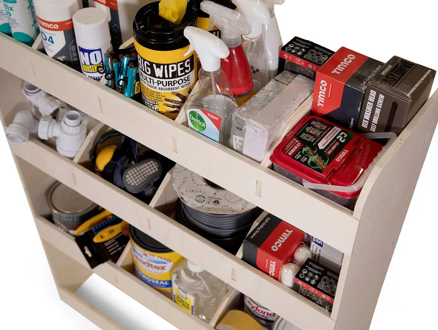 VANIFY - Compatible with Ford Transit Custom L1 2012+ vehicle shelving, double shelves at the rear.