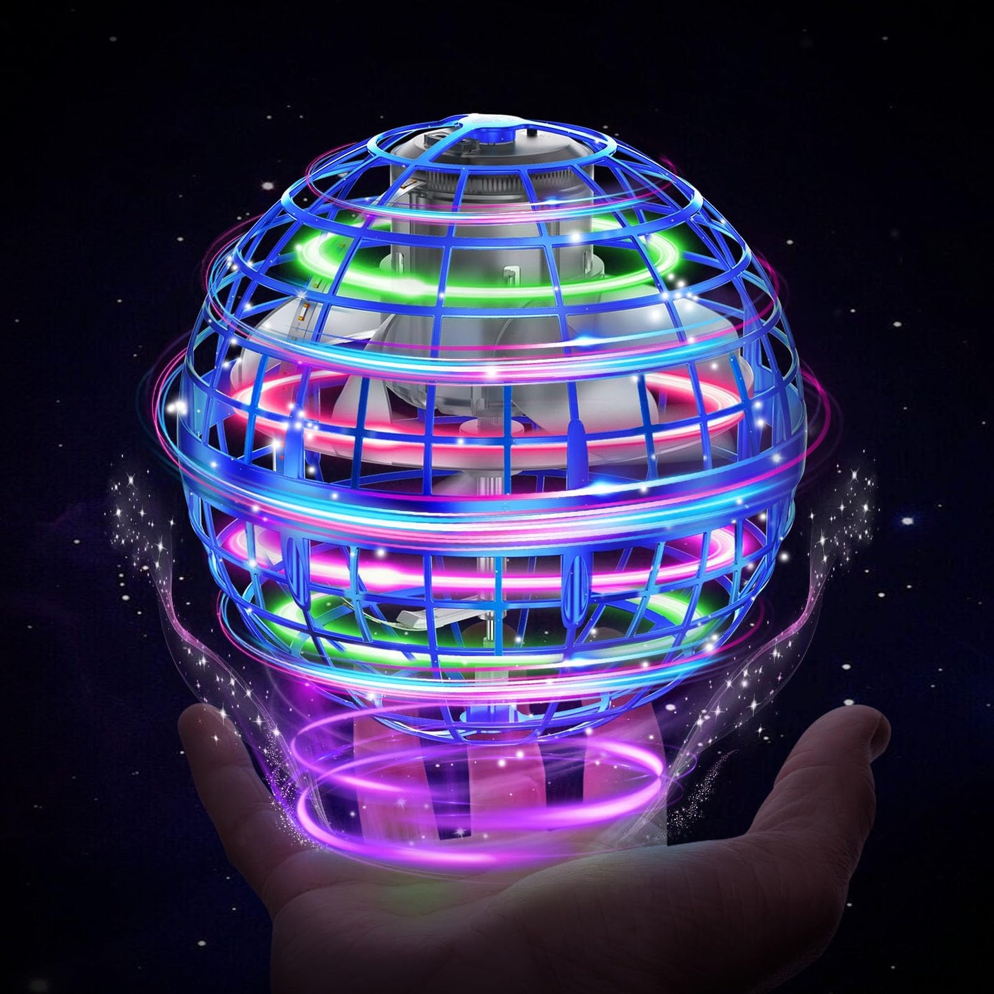 XINHOME Flying Ball, Flying Ball with LED lighting, Orbi Ball Drone Flying Orb Ball Hover Toy Gifts for Boys Girls 6-12 Years Old Flying Orb Ball Toy Blue