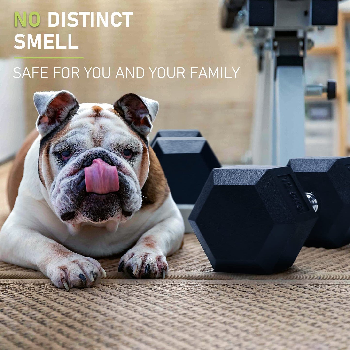PhysKcal Hexagon Dumbbells Poly-Rubberized | 2,5 kg Pair (2 Pieces) | Non-Slip Coating | Ergonomic Chrome Handles | Dumbbell Set | Dumbbells Set