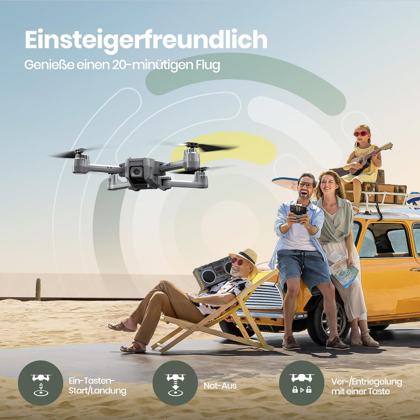 Holy Stone HS440D GPS drone with 4K camera for beginners, 1 battery for 20 min flight time, Follow Me, Auto Return, 5G FPV transmission, RC foldable drone set under 249g professional for adults.
