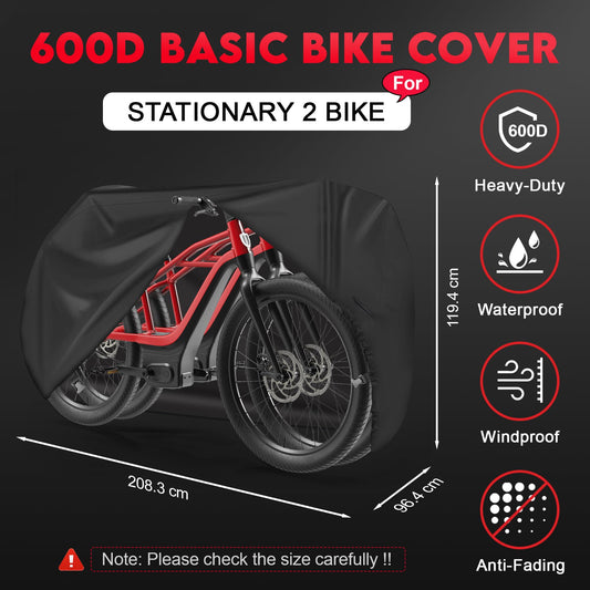 Zettum bike cover for 2 bikes - bike garage for outdoor storage Waterproof & Heavy Duty, 600D PU coating bike rain protection for 2 bikes