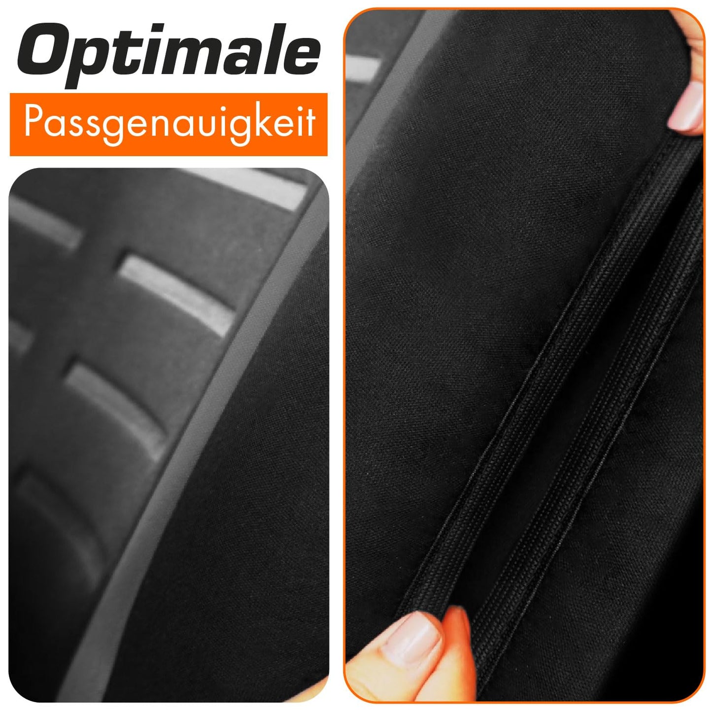 Upgrade4cars car seat covers set for pilot seats | Complete set in grey | Universal car seat covers with integrated headrest | Car interior decoration auto accessories
