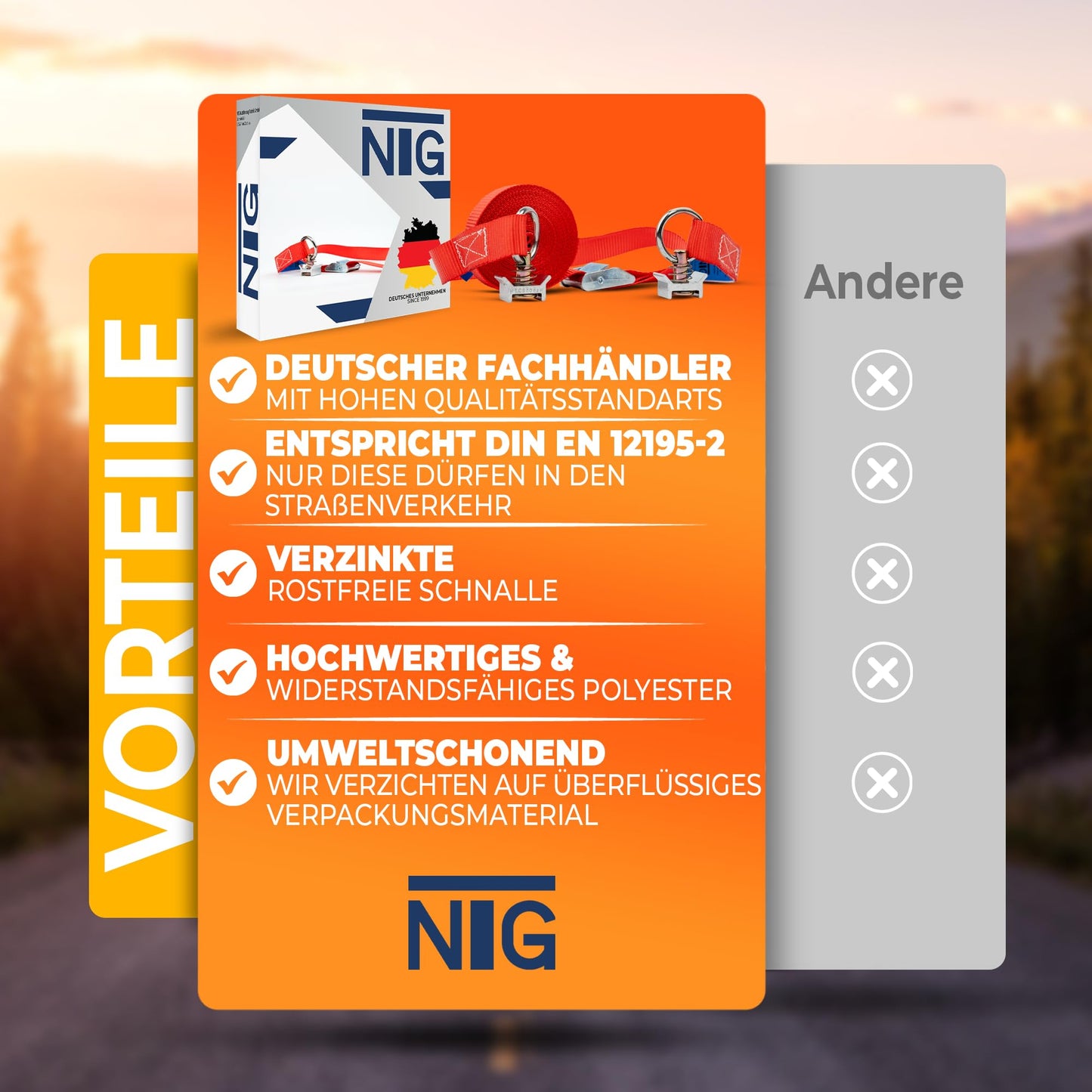 10 pieces | lashing strap | tie-down strap | with ratchet buckle | ratchet strap for airline rail | 5 m | 25 mm wide | 300 KG | tie rail | according to DIN