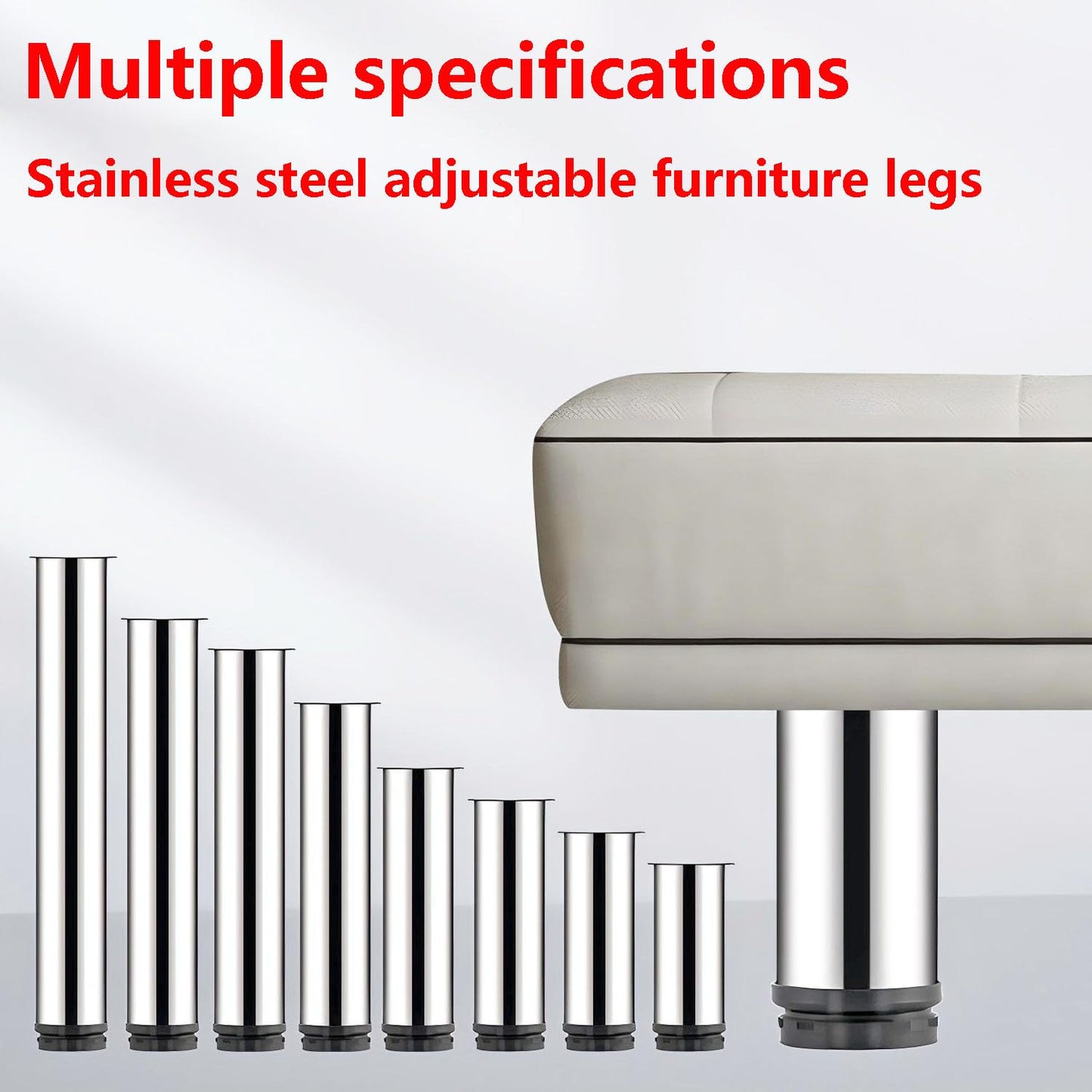 Qrity 4X Table Leg, Furniture Feet, Adjustable 350mm Furniture Legs for Tables, Desks, DIY Furniture, Sofas, Cabinets, etc.