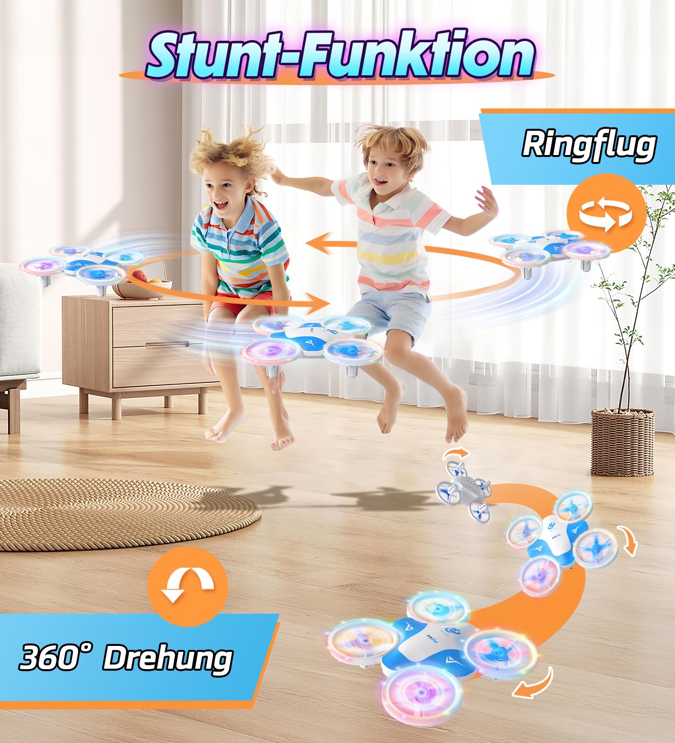 Korffe Mini Drone for Kids Toy for 6 7 8 9 10+ Years Old Boys, RC Airplane Toy Drone for Kids and Beginners with LED Lights Indoor & Outdoor Gifts for Boys and Girls
