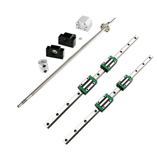 GooEquip Linear Guide HGR20 1200mm Rail with 4PCS Slider Block + 1PCS SFU1605 1200mm Ball Screw with Ball Nut, BF12/BK12 Support, DSG16H, Coupling for 3D Printer CNC Machine