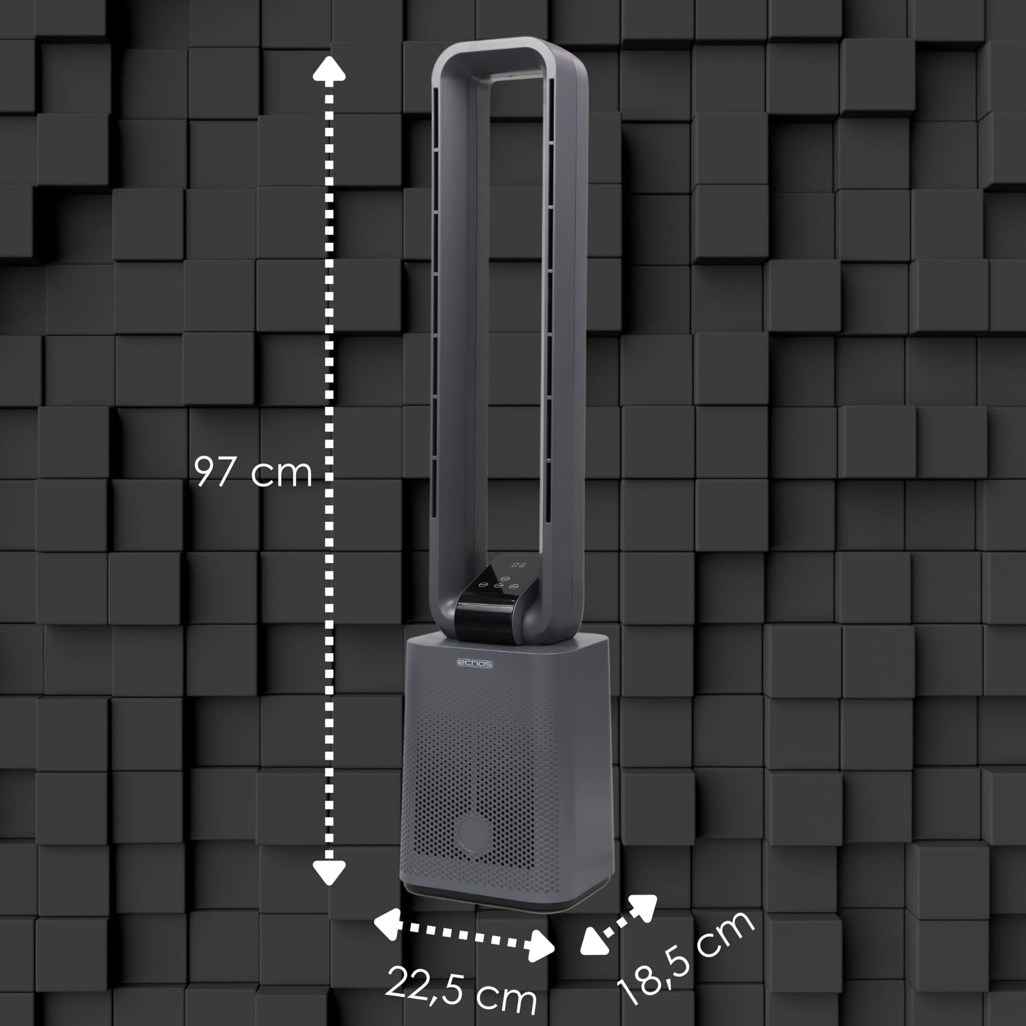 Echo's tower fan extremely quiet fan quiet DC motor remote control oscillating LED display 3 modes 12 levels tower fan column fan stand fan air cooler 15h timer tower fan