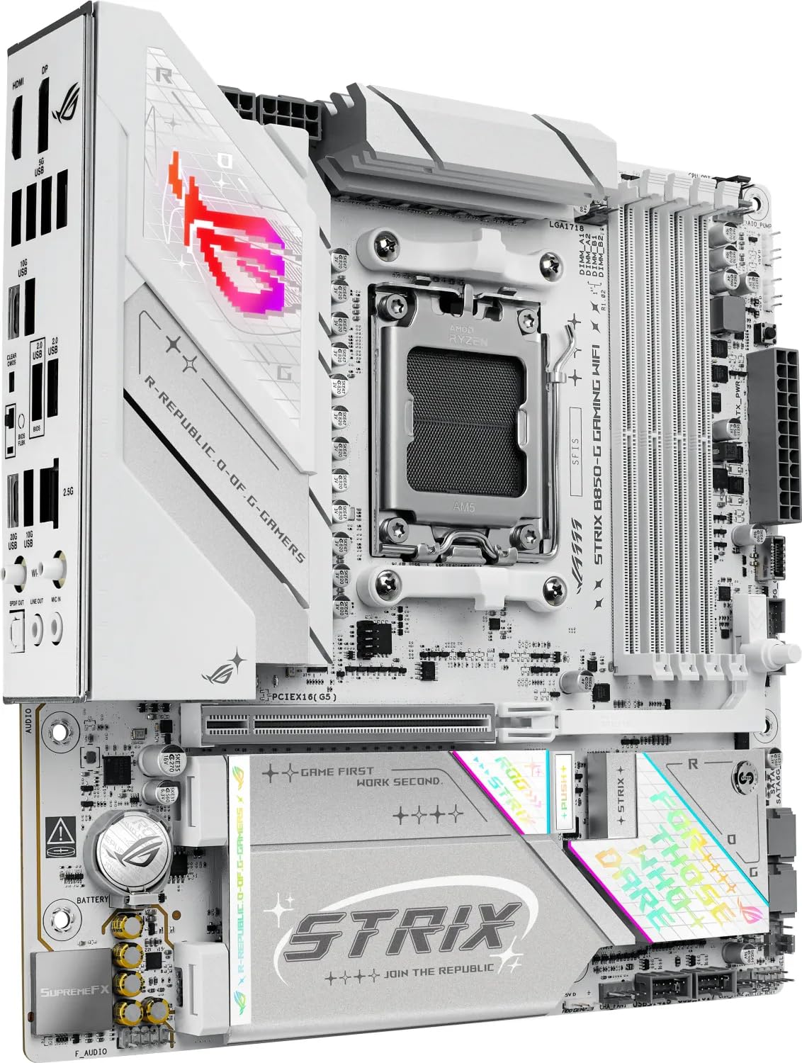 ASUS ROG Strix B850-G Gaming WiFi motherboard for AMD AM5 socket (mATX, DDR5 memory, 4X M.2, PCIe 5.0, WiFi 7, Aura Sync)