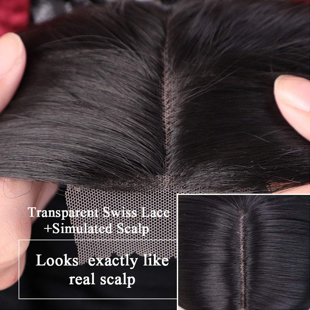 PORSMEER Ombre Blonde Wig Long Straight Lace Front Wigs for Women/Girls Natural Synthetic Brown Blonde Mix Wig for everyday wear or costume.