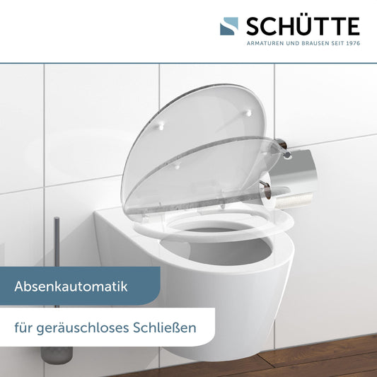 INDUSTRIAL toilet seat with soft close mechanism made of duroplast material, high-quality toilet lid with a weight capacity of 175kg, seat with design, toilet cover for toilet, toilet seat with pattern.