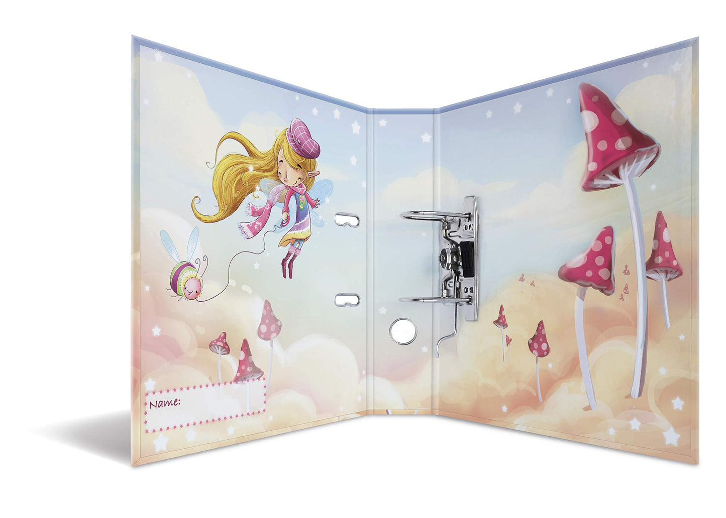 HERMA A4 Fairy Set of 10 folders, 7 cm wide, ring binders with kindergarten designs, colorful file folders with inner print for boys, girls, and children.