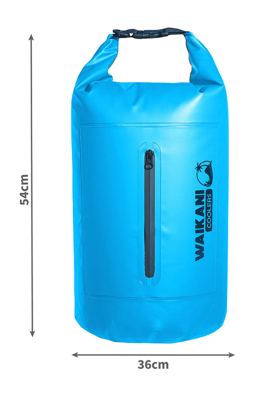 WAIKANI Cooler Dry Bag - Dry bag cooler, waterproof cooler backpack, water resistant bag, rolltop bag, cooler bag - 15L blue