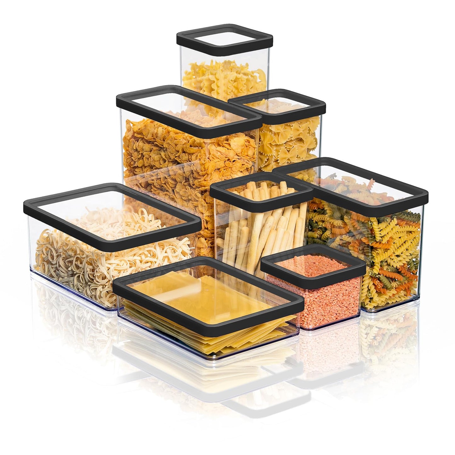 Rotho Loft Set Storage Containers 5 pcs. LOFT, plastic (PP) BPA-free, transparent, (32.3 x 22.3 x 16.6 cm)