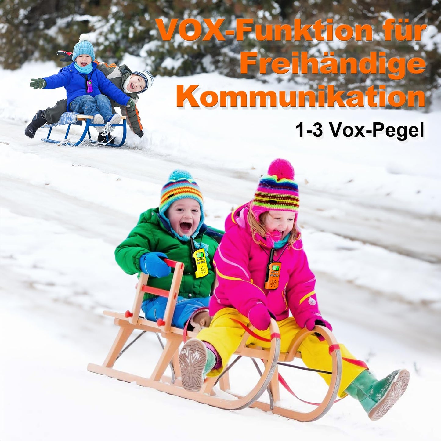 AWANFI Walkie Talkie Kids 3-Pack, Rechargeable Walkie Talkie with Li-ion Battery, Two-Way Radio with VOX, Flashlight, Walkie Talkie Camping Adventure, Gift for Kids aged 3-12.
