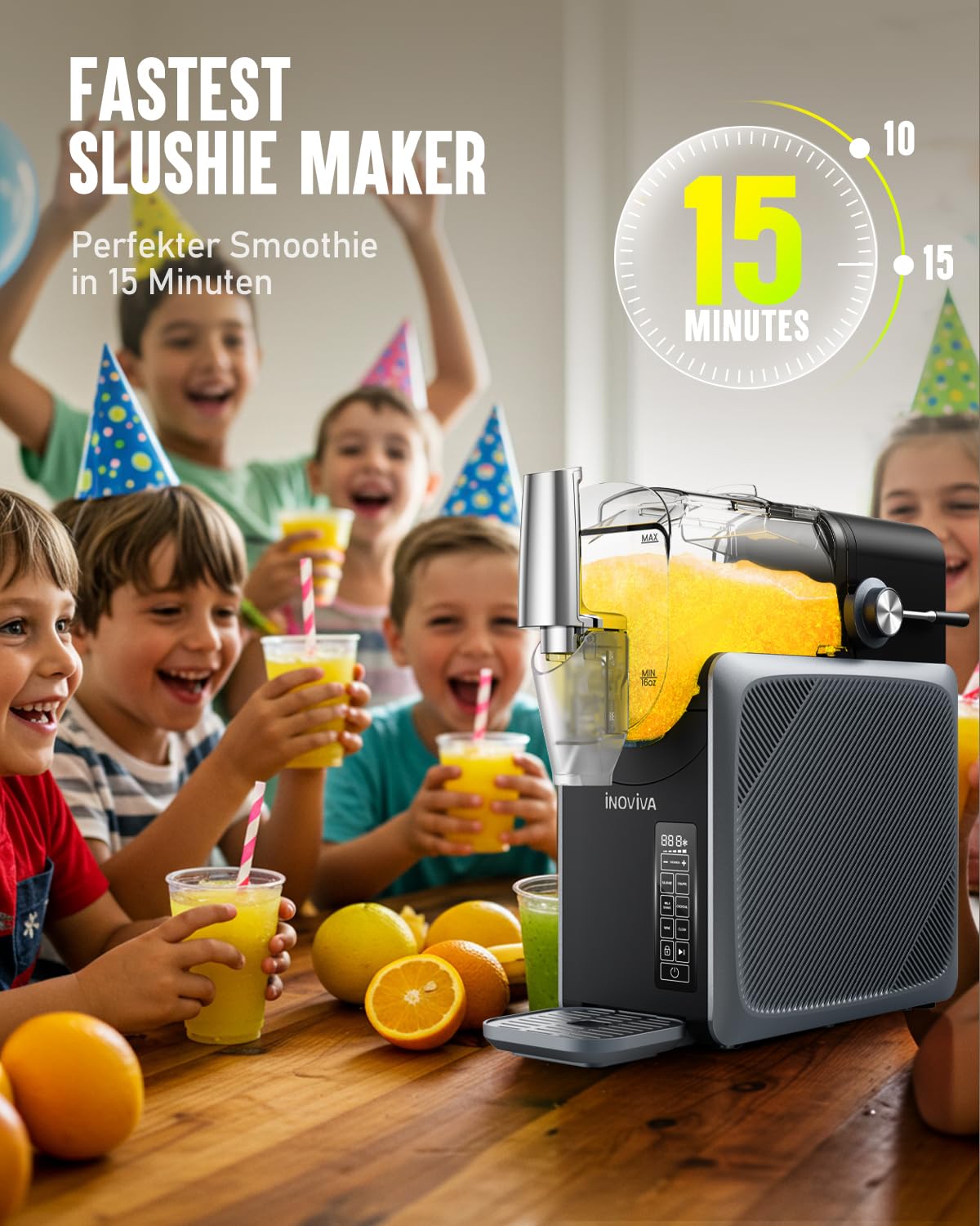 INOVIVA 2L Slush Machine, no ice needed, make slushies at home with self-cleaning, 5 preset modes, slushies, milkshakes, frappés & frozen cocktails (Updated)