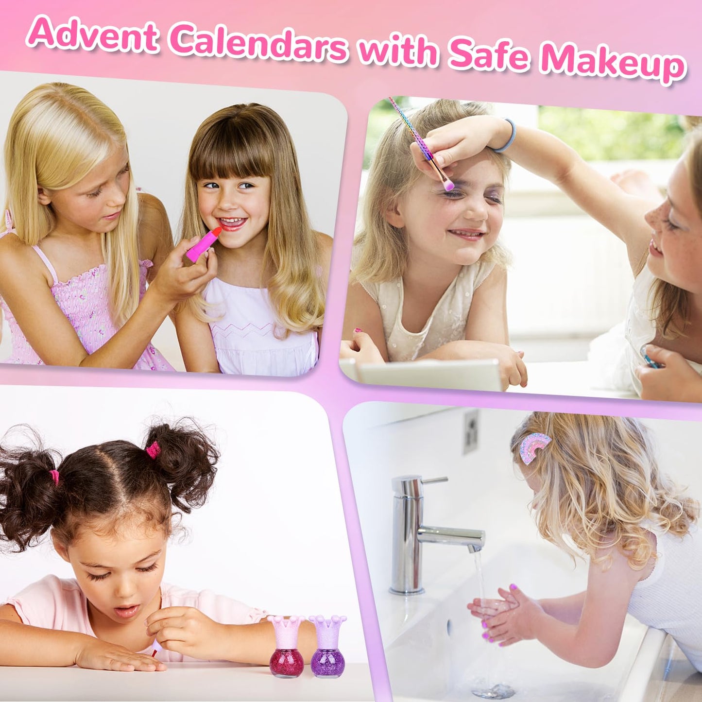 iZoeL Advent calendar cosmetics for teenage girls 2025 Christmas calendar 24 fashion jewelry makeup beauty calendar like unicorn jewelry earrings hair accessories ages 3-12 girls