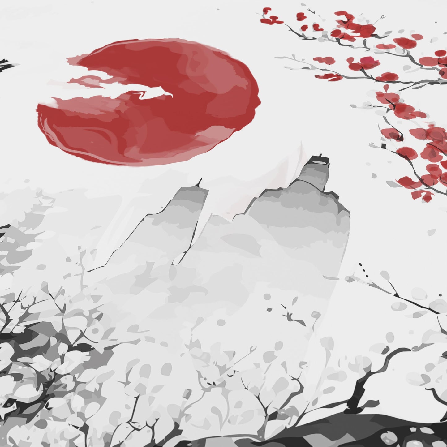 Titanwolf XXXL Oversized Mousepad 47x24 inches, Gaming Mousepad Large, improved precision and speed XXXL, for Logitech mouse and keyboard, Japan Ink Painting