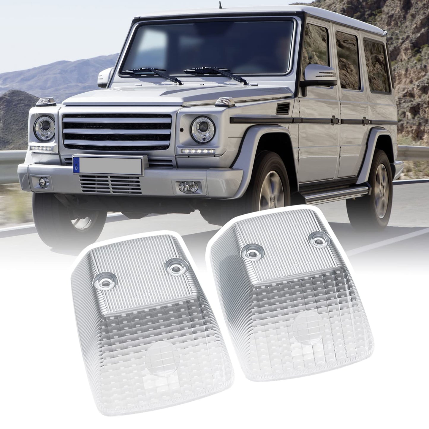 njjssjd Front turn signal lens covers for Benz G-Class W460 W461 W463, rear roof additional turn signal light housing for Benz Sprinter W901 W902 W903 W904 W906