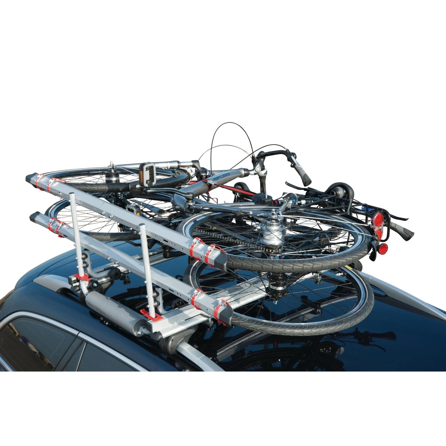 Fischer Roof Lift Bike Carrier for 2 bikes, roof bike carrier for car roof, TÜV/GS certified, load capacity up to 30 kg.