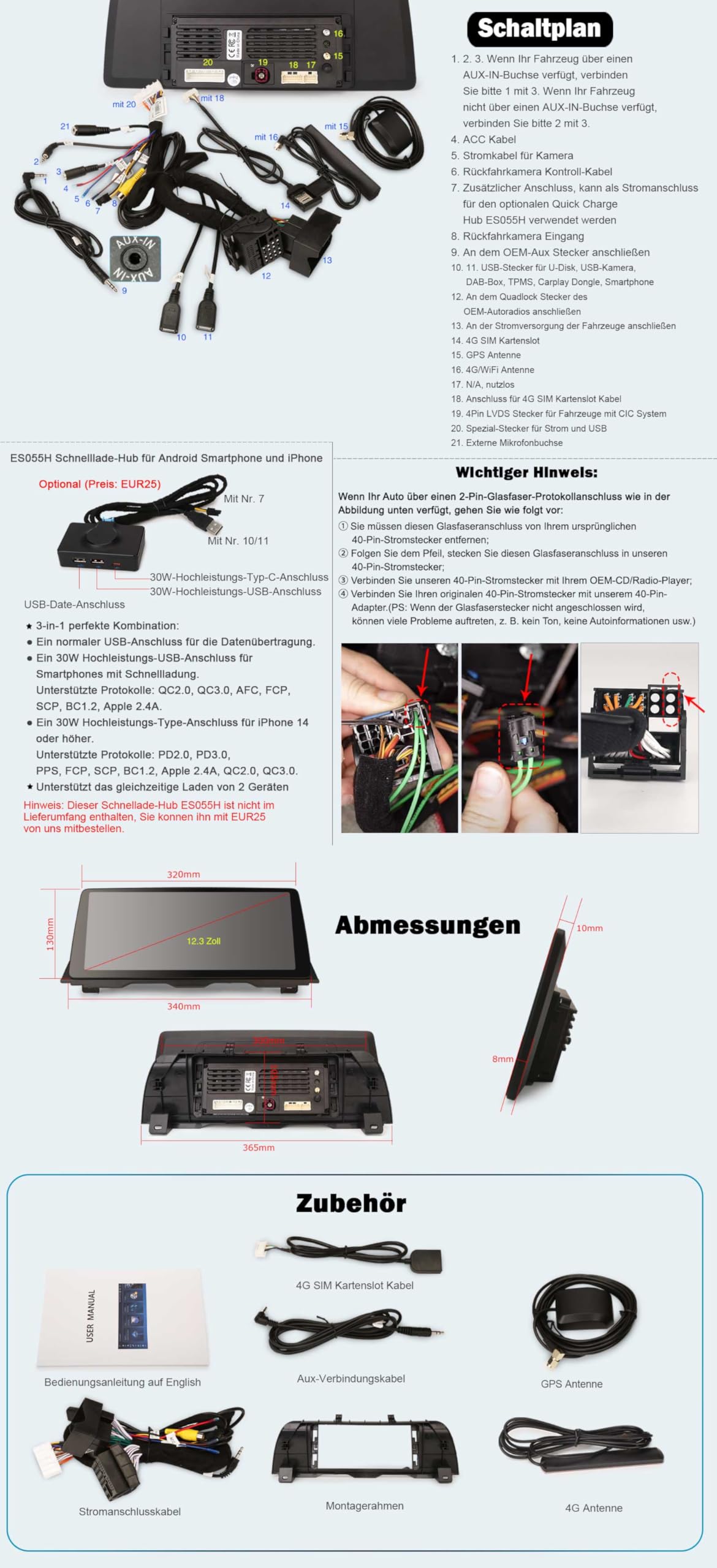 8GB+128GB Qualcomm 8 Core Android 14 DAB+ Car Stereo For BMW 5 Series F10/F11 (2010-2012) CIC with GPS Navigation CarPlay Android Auto WiFi Bluetooth 5.1 USB 4G CANbus iDrive DSP 12.3 Inch 2K IPS Screen