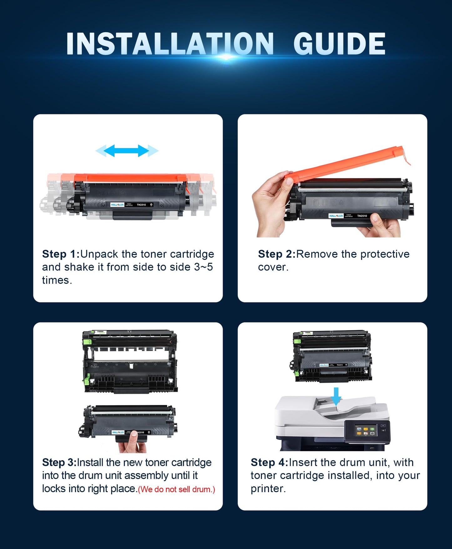 TN2510 toner TN2510XL compatible for Brother TN-2510 toner TN-2510 XL for Brother MFC-L2835DW, MFC-L2827DW, MFC-L2800DW, DCP-L2660DW, DCP-L2620DW, DCP-L2627DW, MFC-L2860DWE (Black, 1 pack)