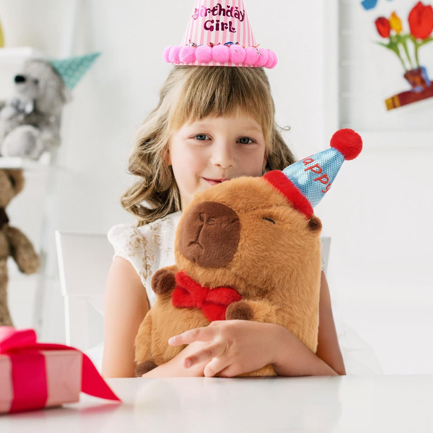 Shownicer plush toy Capybara stuffed animal Kawaii Capybara plush pillow toy gift for adults kids 3+ years (birthday B, 25cm)