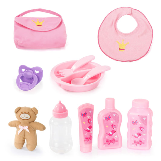 Bayer Design 94694AG 94694AA, functional doll, interactive doll Piccolina Magic Eyes, moves mouth, blinks and closes eyes, talks, purple, 46cm