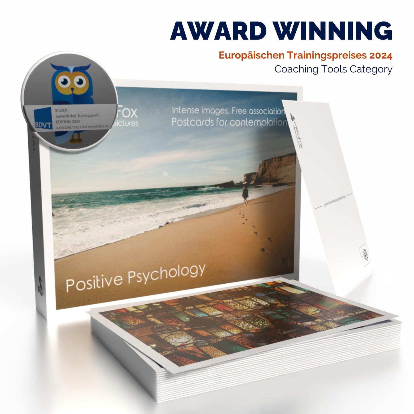 metaFox 'Positive Psychology' - For Coaching and Therapy - Inspirational and Mindfulness Cards, Positive Affirmations for Coaching, Motivational Postcards