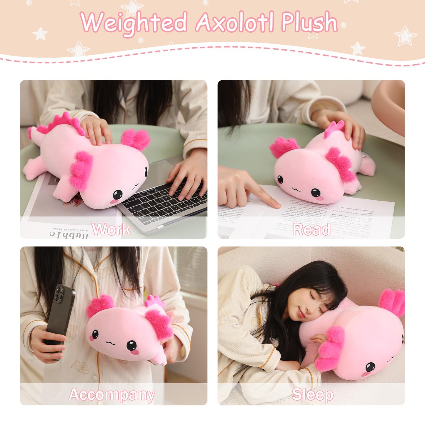 Complaining Axolotl Plush Cute plush toy pillow Axolotl stuffed animal plush toy gift for kids and adults 60 cm