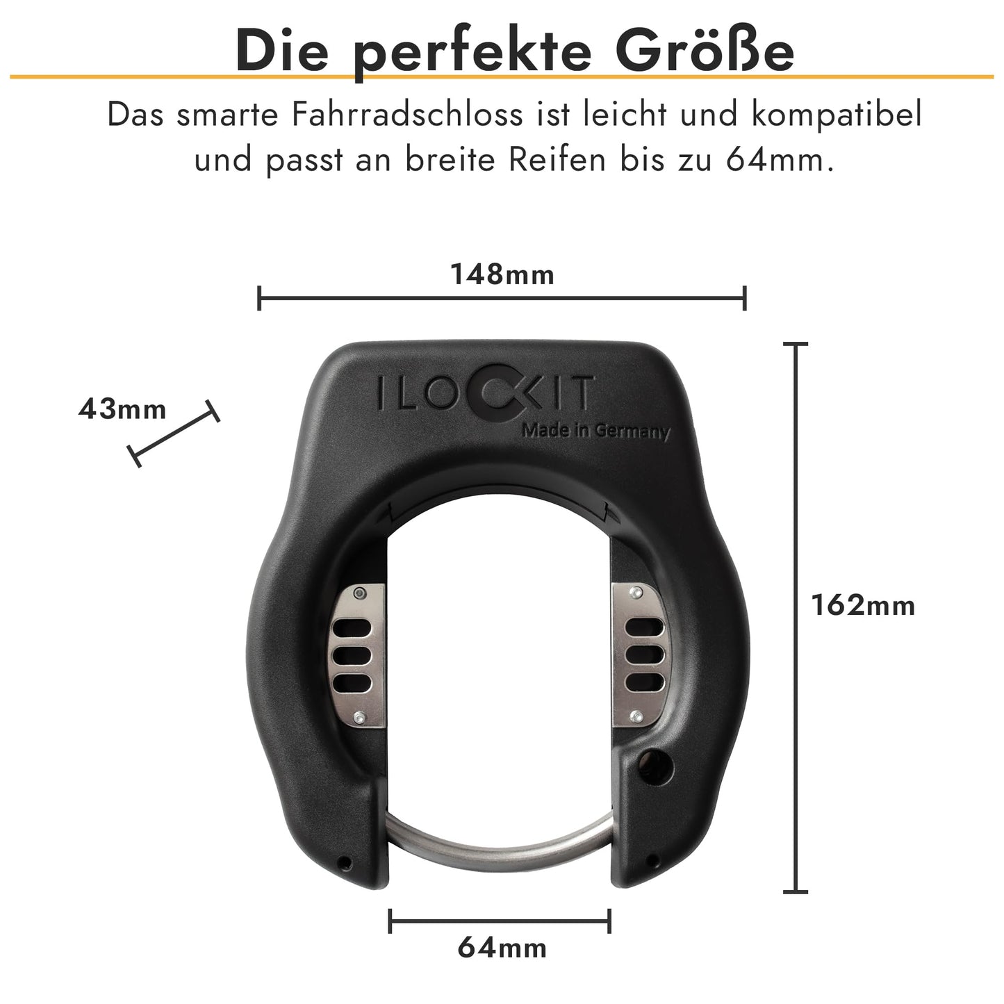 I LOCK IT+ Frame Lock Bicycle I Bluetooth Bike Lock with Alarm | Smart Bike Lock with Alarm | Control frame lock via mobile phone | Made in Germany
