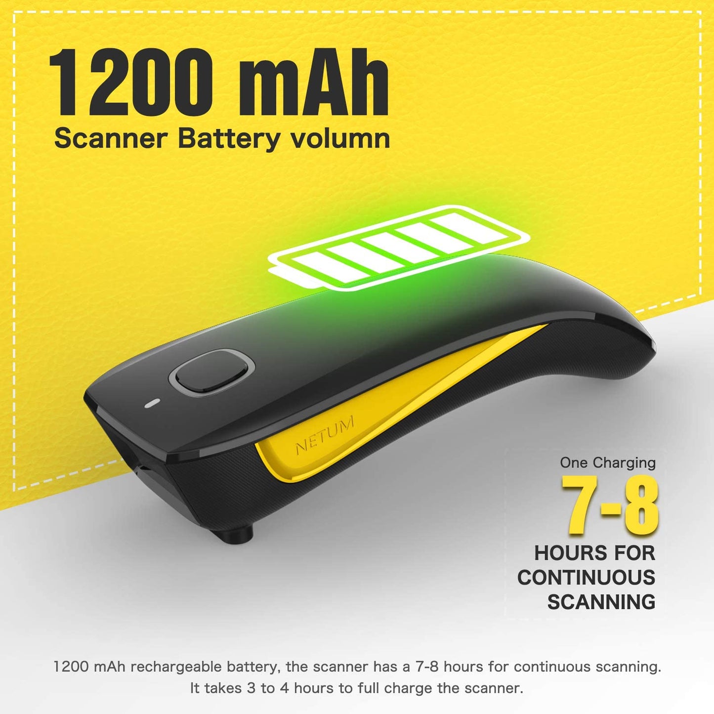 NETUM C750 Wireless Barcode Scanner Bluetooth Compatible Small Pocket USB 1D 2D QR Code Scanner for Inventory, Barcode Image Reader for Tablet iPhone iPad Android iOS PC POS.