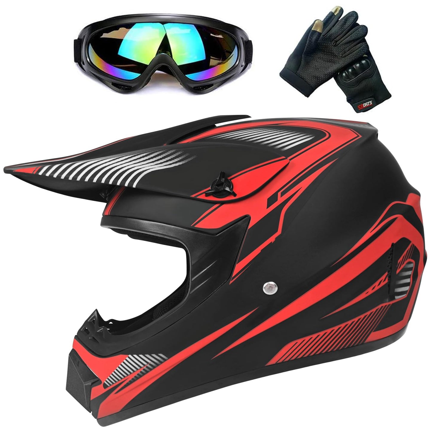 Youth motorcycle helmets, kids bike riding helmets, boy and girl scooter ski ATV helmet, DOT/ECE certified, suitable for all seasons, 3, S