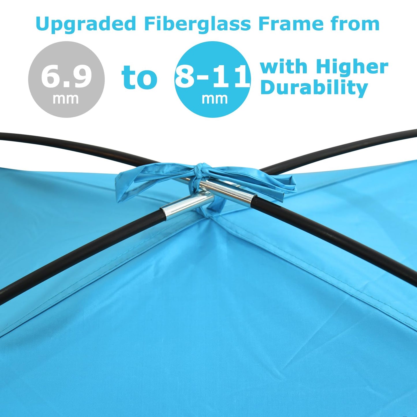 COMMOUDS beach tent for 4-6 people, UPF 50+ beach sun shelter with dark canopy, beach umbrella Lightweight, Easy to Set Up And Carry Beach tent