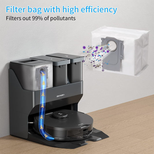 Accessory set for Roborock S7 MaxV Ultra/S7 Pro Ultra, 5 dust bags, 2 main brush rolls, 6 side brushes, 4 filters, 5 mop cloths, 1 brush cleaning tool. Vacuum robot replacement parts accessories.