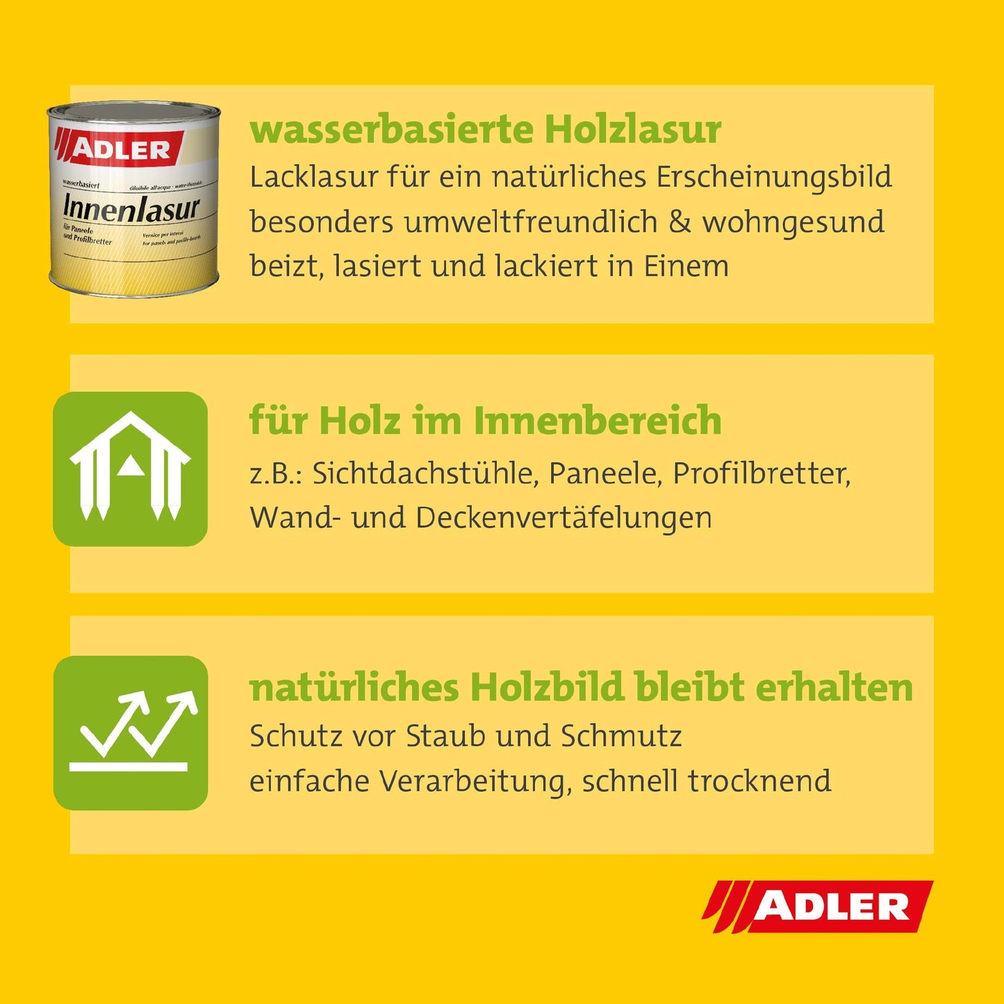 ADLER Interior Stain W10 750ml White eco-friendly wood stain for indoor use water-based interior stain