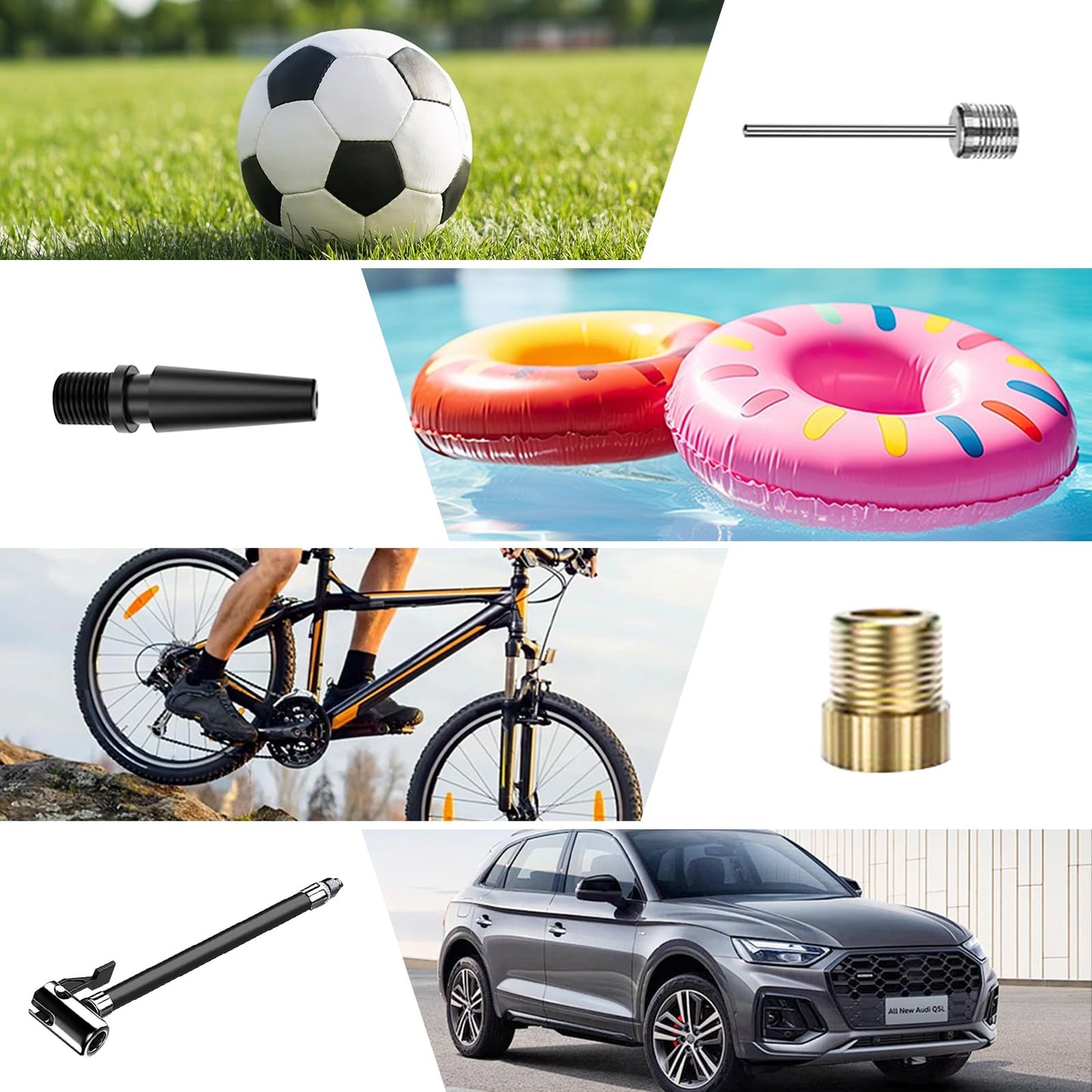 NWOUIIAY Electric Bike Air Pump 6000mAh Mini Portable Bike Air Pump Air Compressor 150 PSI with Digital Display USB Charging Suitable for Cars Motorcycles Bicycles Ball Games