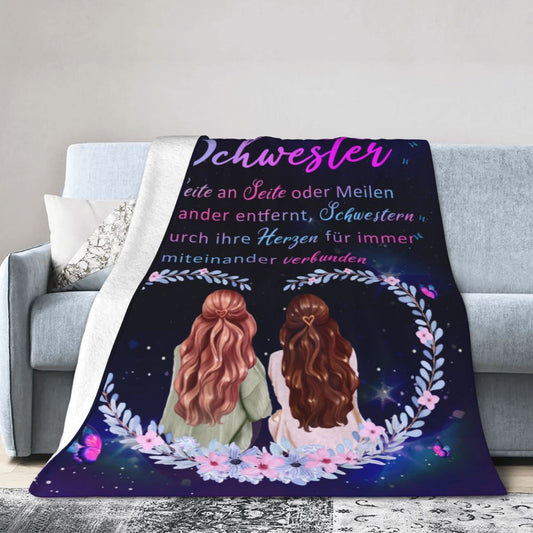 Bold and Brash Gifts for Sister, Birthday Gift for Best Sister, Beautiful Plush Fleece Blanket Gift Ideas for Birthday Christmas 130x150cm