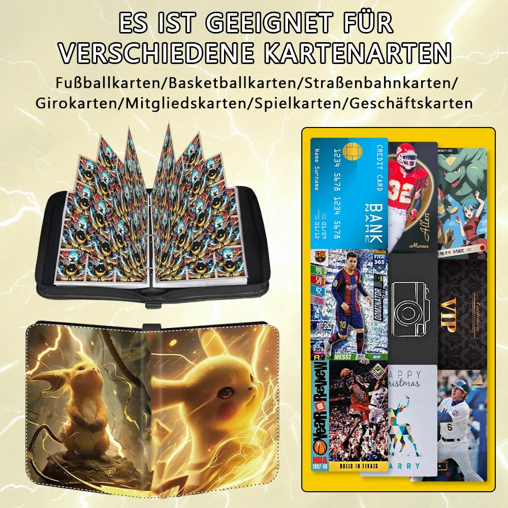JATERWI Large 900 Card Capacity Collectors Album, for Trading Cards. 50 Pages, High-Quality Waterproof PU Leather.