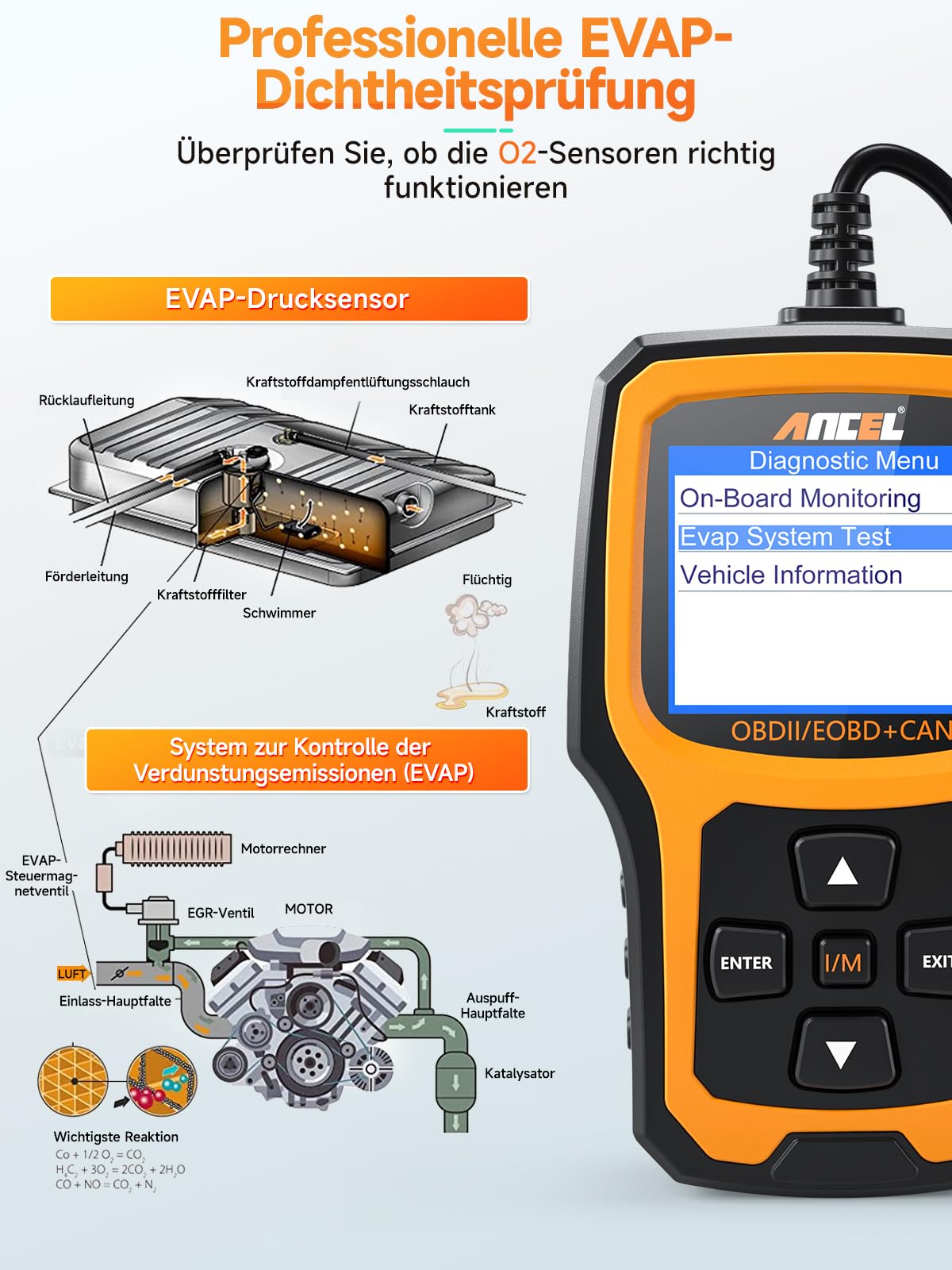 ANCEL AD410 Enhanced Auto OBD2 Diagnostic Tool, Read OBDII/EOBD Error Codes, 8 Languages, DTC Car Diagnostic Tool for All Vehicles after 2002 (Black/Yellow)