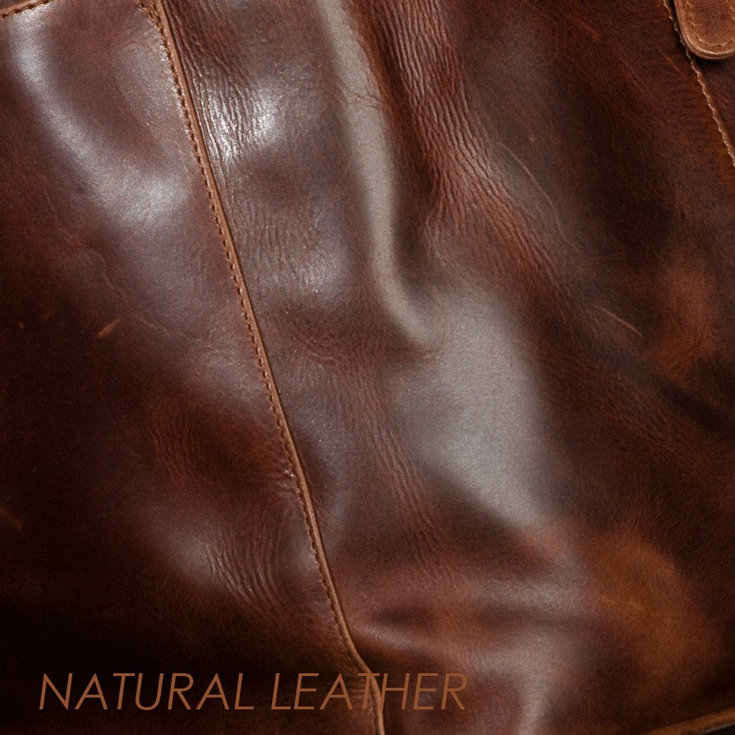 SID & VAIN large men's genuine leather toiletry bag - GATWICK washbag - brown handmade leather toiletry bag for men and women