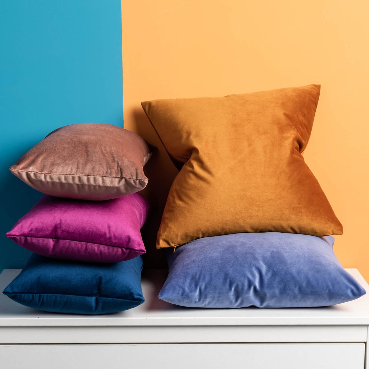 JUSPURBET Navy Blue Velvet Pillow Covers 50cmx50cm 2-Pack for living room couch sofa bedroom Decorative Square Solid Soft Pillowcases with invisible zipper