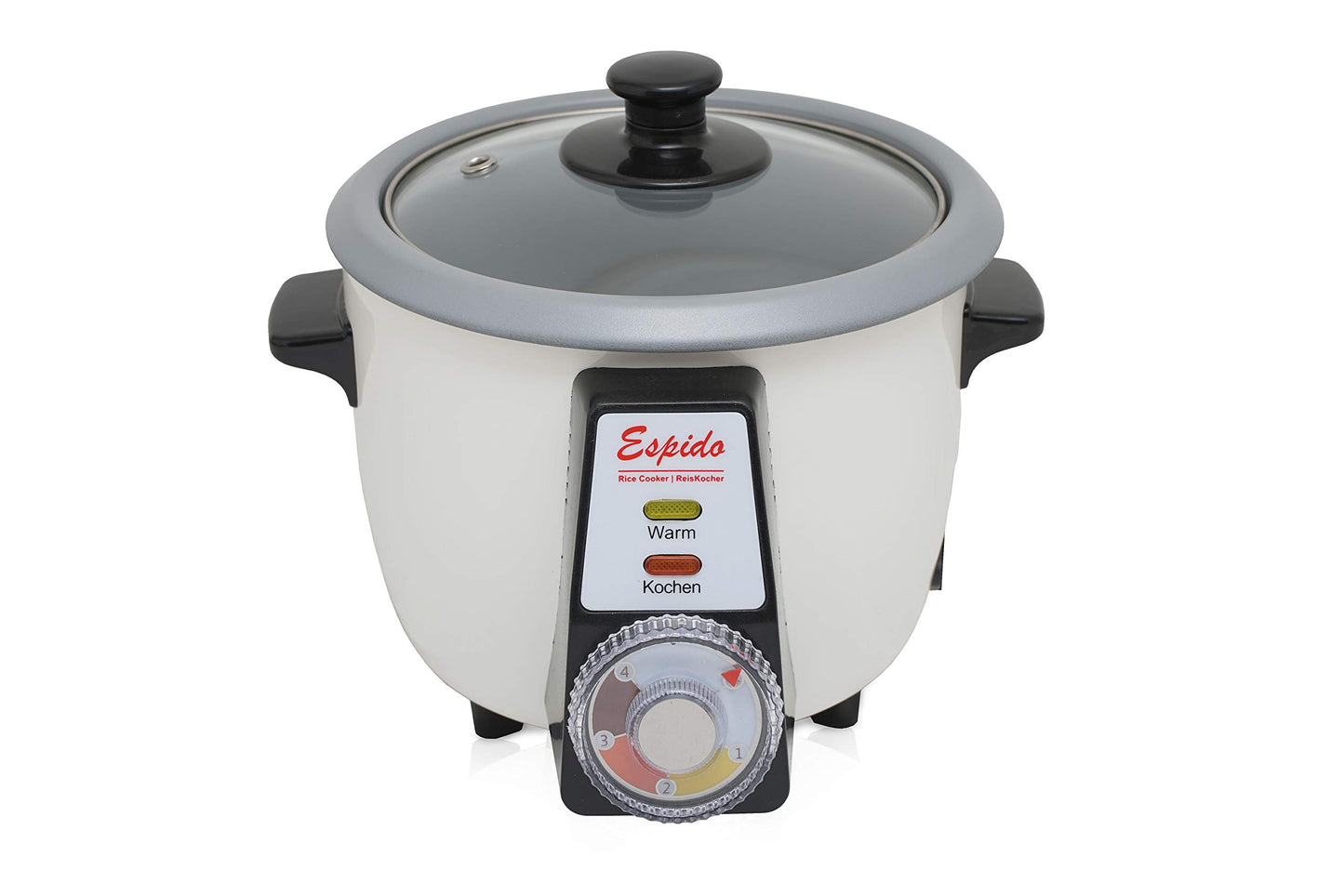 Persian rice cooker with Tahdig rice cake Tadig rice crust (3-5 people - 1.2 L - 500 Watts - RCG30T), Exterior: White/Pot: Grey
