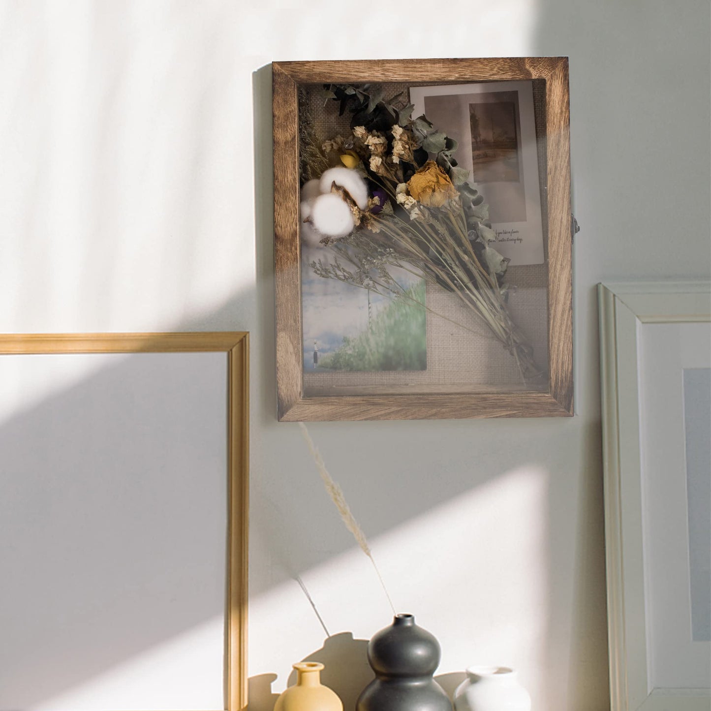 GraduatePro 3D photo frame 20x25 for filling showcase wall for brown object frame wedding box decor or desk