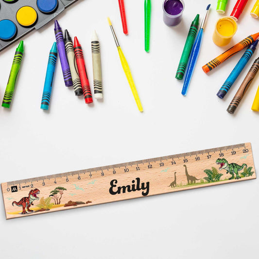 ENGRAVING LINE Personalized ruler for the first day of school in various designs with name & motif - 20 cm wooden ruler - Gift for the start of school or introduction to school - 2 piece set