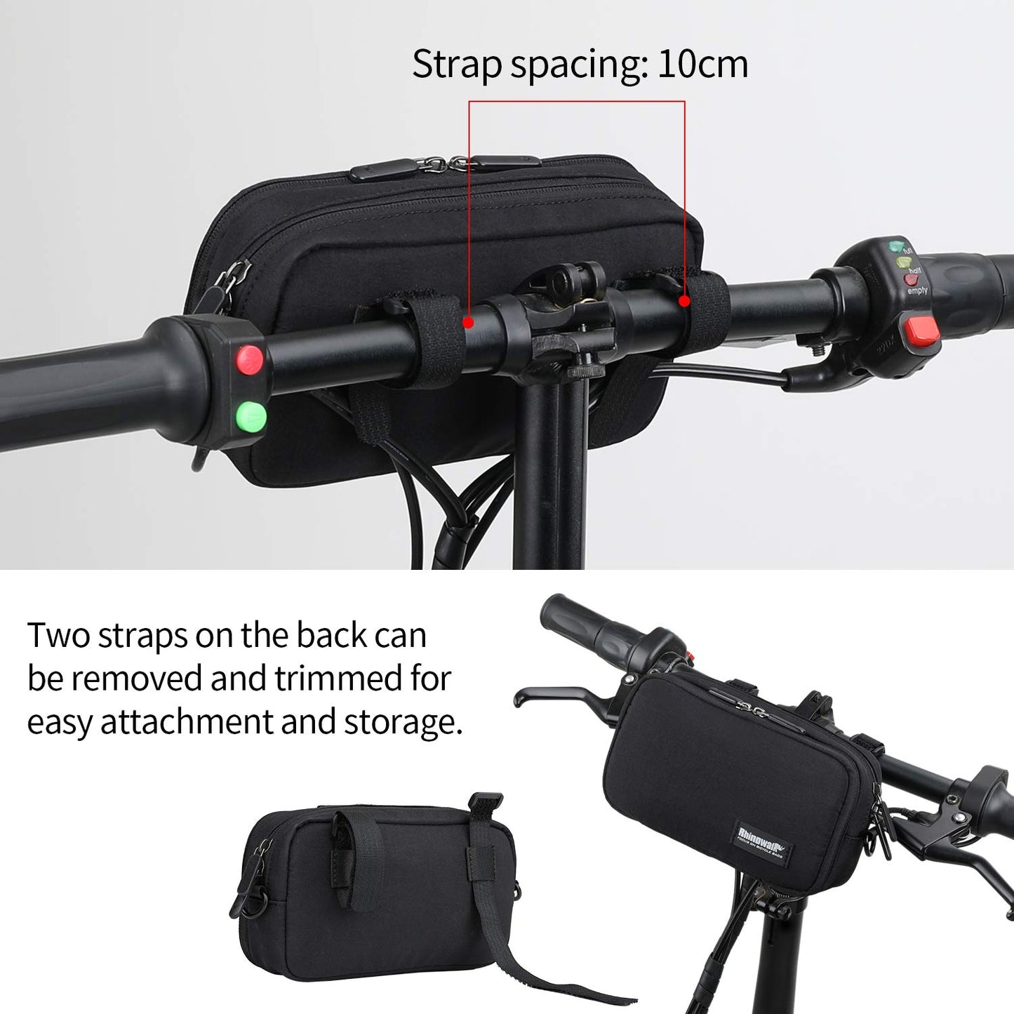 BAIGIO front pocket for bicycle, handlebar bag with rain cover, multifunctional, shoulder bag, crossbody bag