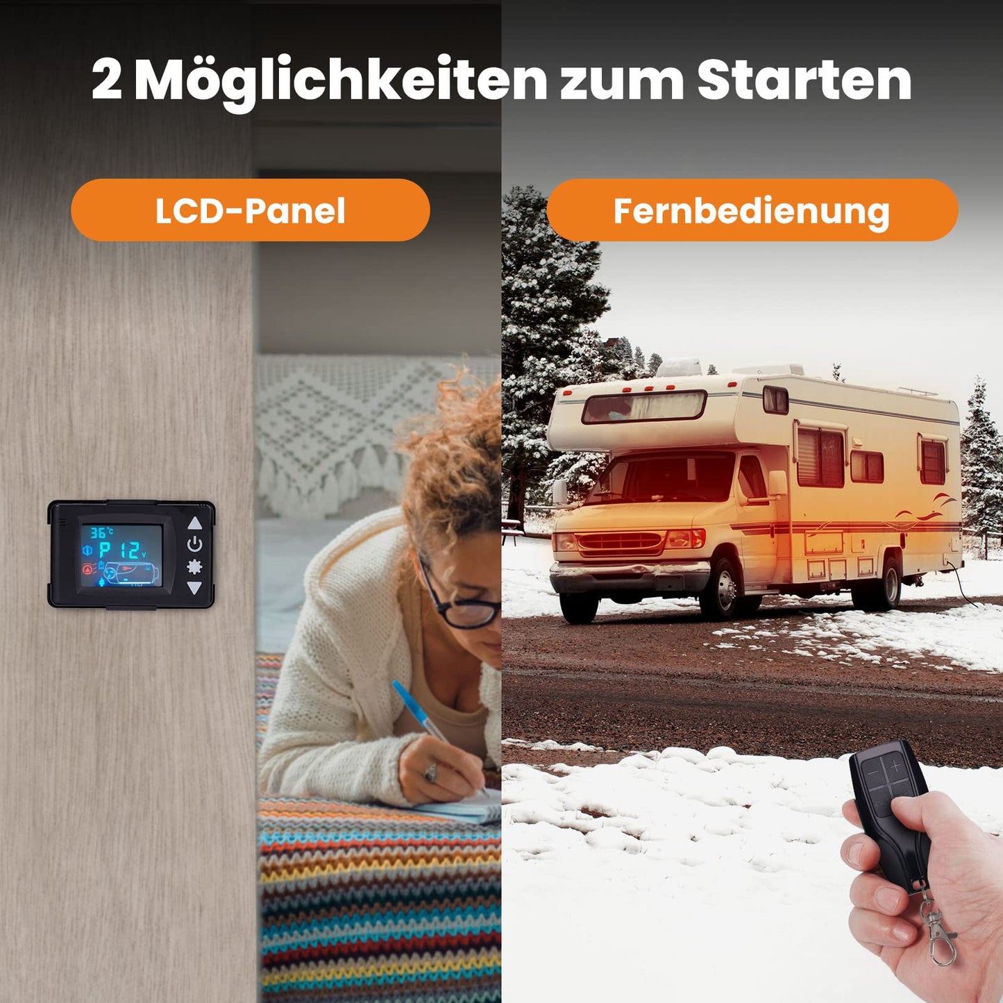 maXpeedingrods 12/24V 8KW diesel parking heater, diesel heater with LCD display and remote control, diesel air heater with thermostat for truck motorhome semi-trailer.