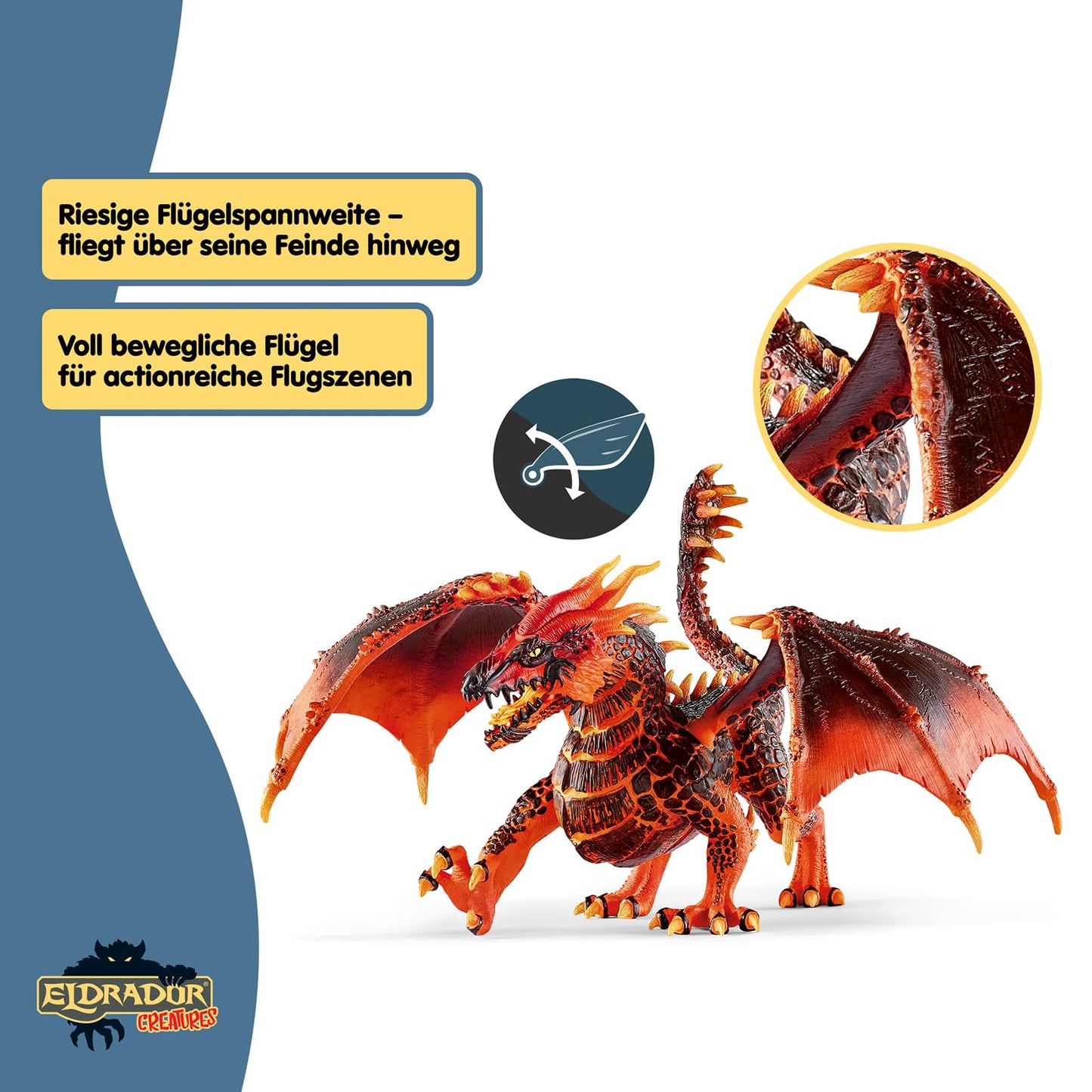 SCHLEICH ELDRADOR Creatures | Lava Dragon 70138 | ELDRADOR monster figure with moving jaw and wings | great gift for girls and boys | for ages 7 and up | 20 x 14 x 15 cm
