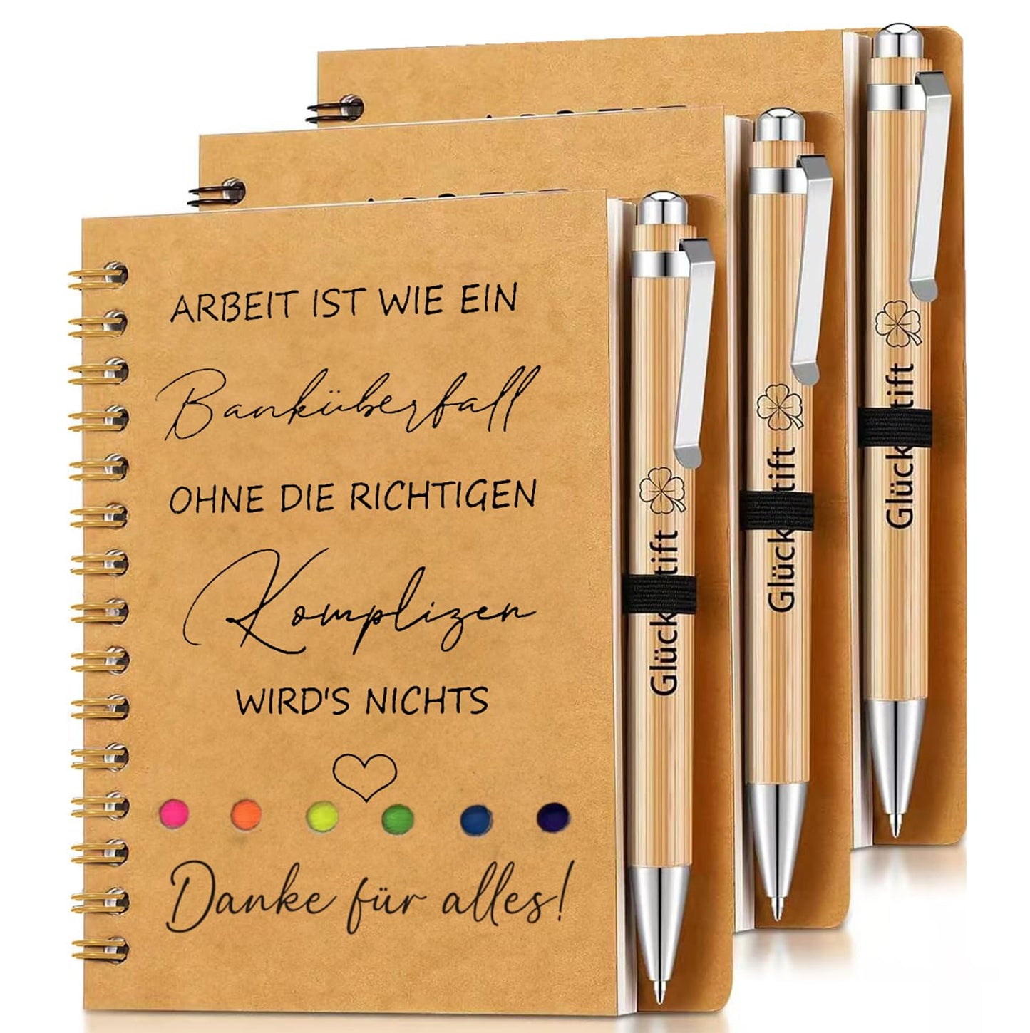 boocooberg Thank You Gifts for Colleagues, Small Gifts for Colleagues Teachers Inspirational, Colleagues Gifts Notepad 10x15cm Best Thank You Gift Colleagues Farewell Gift (3PCS)