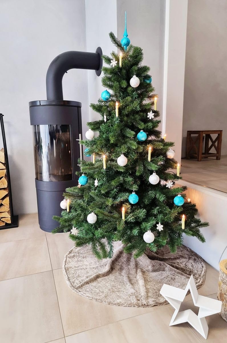 JACK Cozy Christmas Tree Skirt Round Ø 120cm, Tree Skirt Christmas Tree Base, Color: Taupe