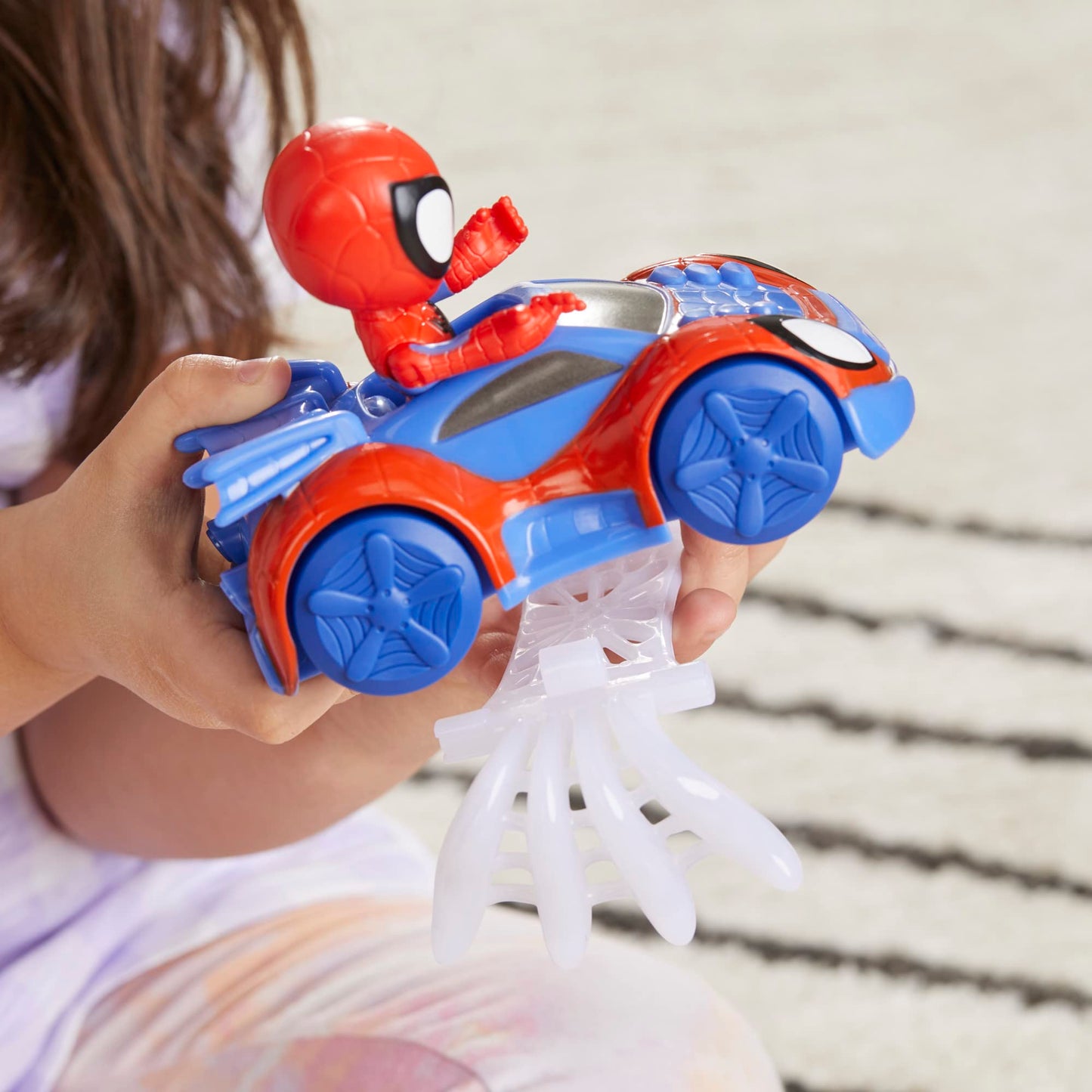 Spidey and his Amazing Friends Marvel Spidey Web-Flitzer Set, Spidey action figure with vehicle and accessory, toy, red